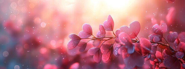 Poster - Abstract pastel background with hearts, enhancing Mother's Day, Valentine's Day, and Birthday festivities with spring colors