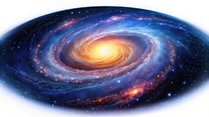 Poster - Spiral Galaxy on White Background