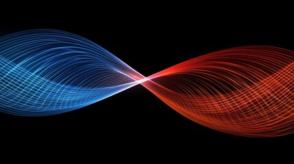 Poster - Flashing lights and stripes moving swiftly on a dark background