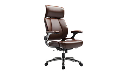 Poster - A stylish office chair with lumbar support and armrests, isolated on a empty plain background