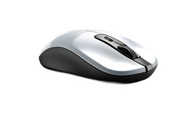 Poster - A wireless computer mouse with a smooth surface, isolated on a empty plain background