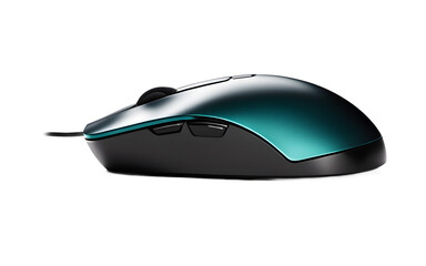 Poster - A wireless computer mouse with a smooth surface, isolated on a empty plain background