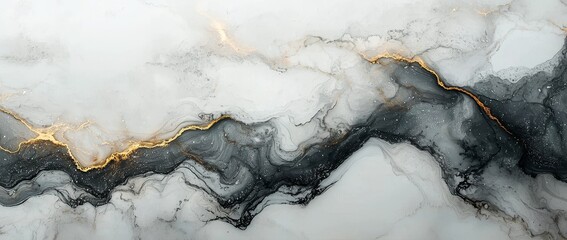 Poster - A modern abstract design piece, incorporating transparent alcohol ink for a unique background effect