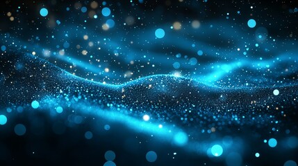 Poster - Concept of digital lens flare overlaid on a dark background