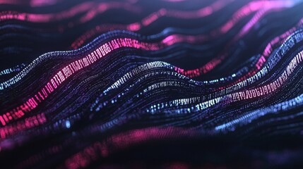 Aufkleber - Binary code bytes flow through the network, embodying abstract futuristic cyberspace technology.