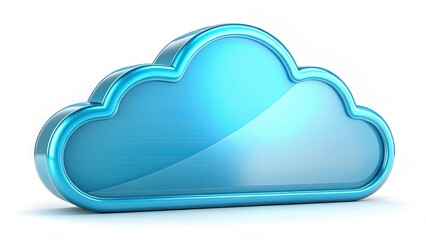 Poster - Blue Cloud Icon on White Background