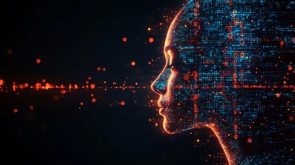 Aufkleber - A futuristic and clean conceptual image of machine learning, exuding high-tech qualities and embodying the essence of AI