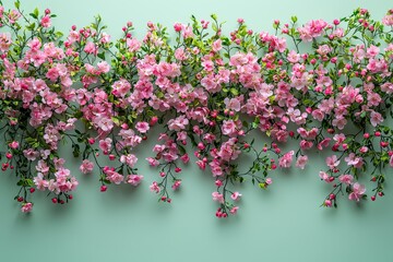 Wall Mural - A serene background of pink gypsophila flowers