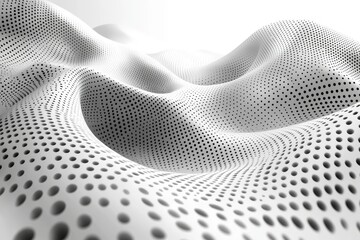 Poster - an abstract background featuring halftone waves of white and grey, ideal for business design and technology illustrations