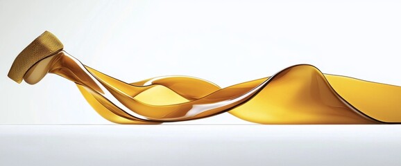 Poster - A horizontal wave rendered in yellow-orange, accompanied by a flame, stands as an isolated decorative element