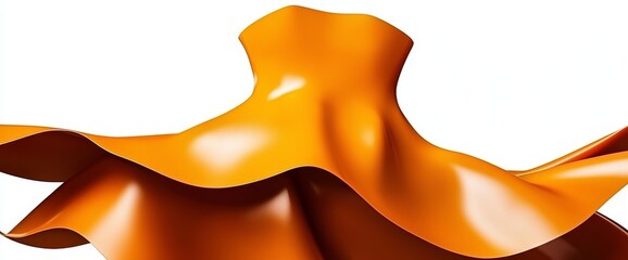Poster - A yellow-orange depiction of a horizontal wave with a flame, used as a standalone decorative feature