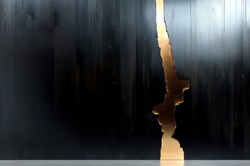 A gray, old, and slightly dirty board with cracks and a horizontal line