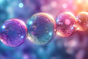 Poster - A mesmerizing abstract background with iridescent colors and bubbles, showcasing a fluid texture with pastel tones and curvy, wavy patterns that inspire good vibes
