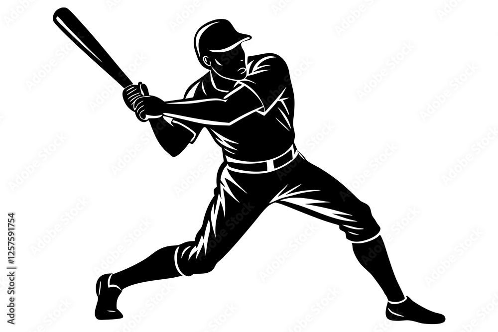 Baseball Player Vector Illustration - SVG, PNG, EPS, AI, PSD File Types ...
