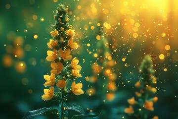 Poster - A vibrant gradient background transitioning from yellow to green, featuring soft, out-of-focus lights creating a bokeh effect