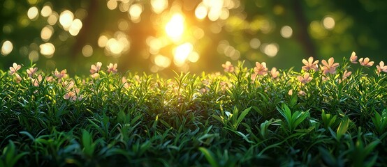 Poster - ethereal blend of verdant meadow and autumn sky