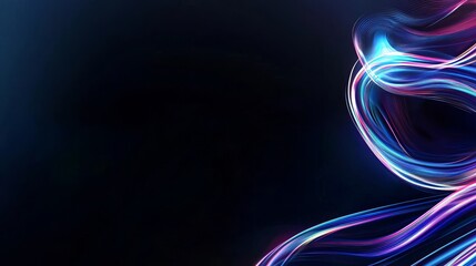 Poster - Futuristic vibrant blue and purple hues merging with speed light, abstract timelapse of a high-speed car creating light trails in motion, capturing the essence of night in 3D rendering, with dynamic
