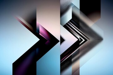 Poster - Close-up of abstract smooth black background featuring a honeycomb holographic geometric pattern in pink, blue, and purple