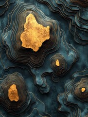 Poster - A dark green abstract backdrop featuring golden details