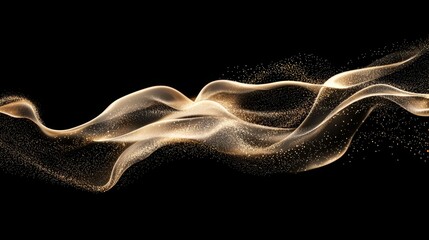 Poster - A gold glow of wavy lines beautifully accents an abstract waves background