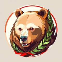 Wall Mural - Majestic Grizzly Bear Portrait: A Symbol of Wild Strength and Nature's Beauty