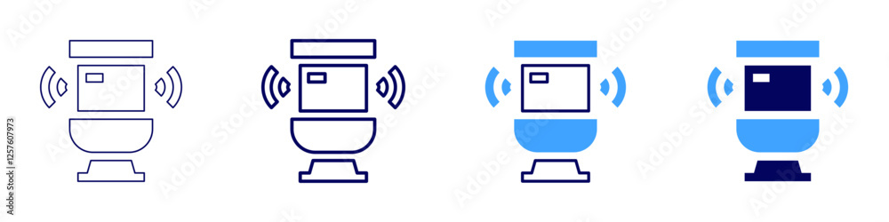 Home toilet icon in 4 different styles. Thin Line, Line, Bold Line ...