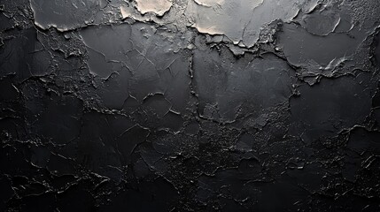 Poster - A dark black, abstract textured chalkboard wall featuring a grunge painted charcoal blackboard concrete texture wallpaper design