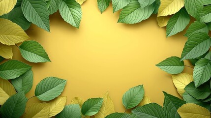 Poster - Fresh green leaves against a soft pastel backdrop, perfect for natural and eco-friendly designs