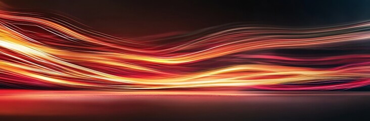 Aufkleber - Red speed light with a horizontal straight line against a black background