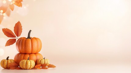 Canvas Print - A group of pumpkins sitting on top of each other