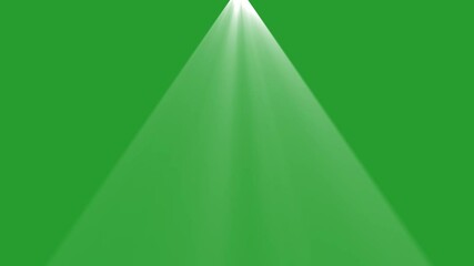 Wall Mural - white light at the top on a green background. animations of the sun's rays, beautiful 4k white spotl