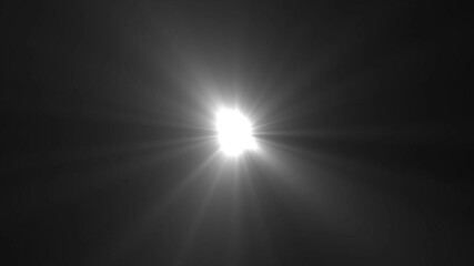 Wall Mural - white light at the top on a black background. animations of the sun's rays, beautiful 4k white spotl