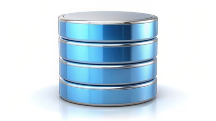 Poster - Blue Database Icon on White Background