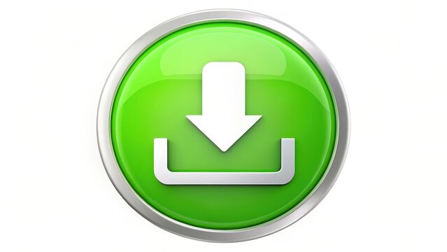 Green Download Button Icon