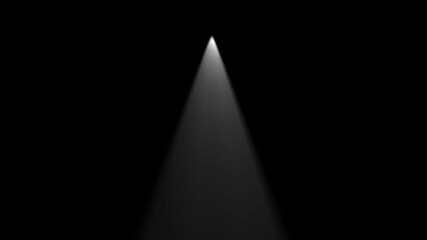 Wall Mural - white light at the top on a black background. animations of the sun's rays, beautiful 4k white spotl