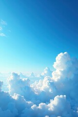 Wall Mural - Azure expanse, scattered cirrus clouds drift gently , clear, heaven