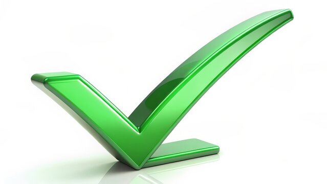 Green Check Mark on White Background