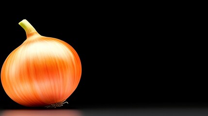 Canvas Print - An onion on a black background with a reflection