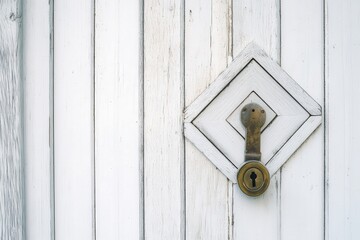 Poster - Clean 4K footage highlights a minimalist door handle and matching keyhole.