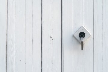 Poster - Clean 4K footage highlights a minimalist door handle and matching keyhole.