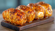 © MAKASIHMAS SIDNEY - Roasted chicken breasts on wooden board, kitchen background, food photography, recipe illustration