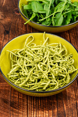 Canvas Print - Tasty pasta with spinach.