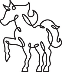 Poster - continuous one line drawing horse.beautiful silhouette of a horse.line isolated minimal logo.line ar