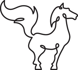 Poster - continuous one line drawing horse.beautiful silhouette of a horse.line isolated minimal logo.line ar