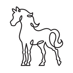 Poster - continuous one line drawing horse.beautiful silhouette of a horse.line isolated minimal logo.line ar