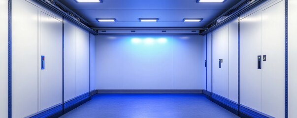 Fototapete - Data center for server racks. Cloud backup service. 3D rendering