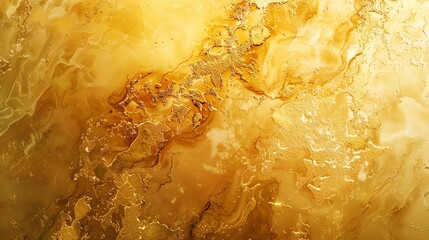 Wall Mural - Abstract golden background with a smooth liquid texture.