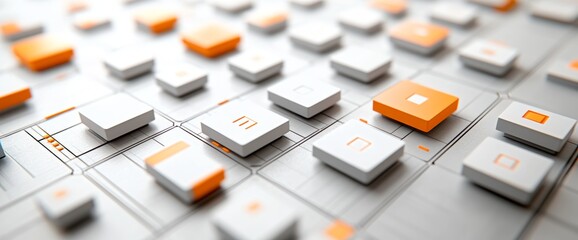Poster - 3D illustrationA geometric abstract background highlighting big data or cyber security technology principles