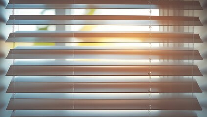  Venetian Blinds Partially Open Sunlight Streaming Through
