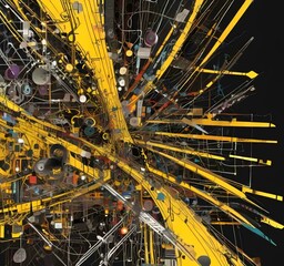 Fototapete - Illustration of abstract technology background.